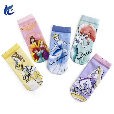 China 2022 New Design Print Princess Cartoon Character Young Girl Kids Socks QUICK DRY Custom Made Socks for sale