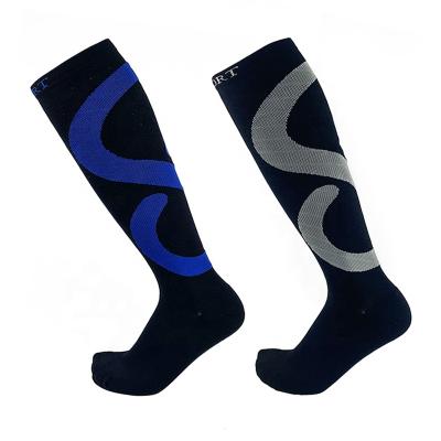 China OEM Breathable Wholesale Nylon Logo Knee High Compression Socks For Sports Running for sale