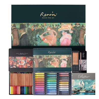 China Marco Non-Toxic Renoir Water Soluble Pencils Soft Renoir Oil Pastels Gift Set 360020L for sale