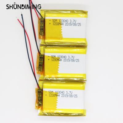 China High quality home appliances Lipo polymer lithium rechargeable battery 3.7v 1200mah 103040 lipo battery for sale