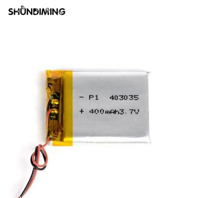 China High quality Lapt computers Li-ion 3.7V polymer battery 403035 lipo rechargeable battery with 400mah for sale