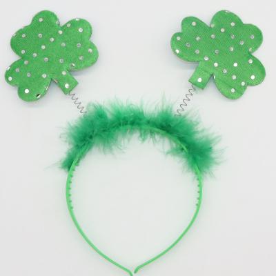 China St. Patrick's Day Small Hat Buckle Green Shamrock Headband Headbands Headband Irish Festival Headband for sale