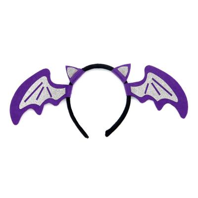 China Headbands Halloween Dress Up Props Bat Purple Hairband Headdress Demon Headband Halloween Headband Party Props for sale