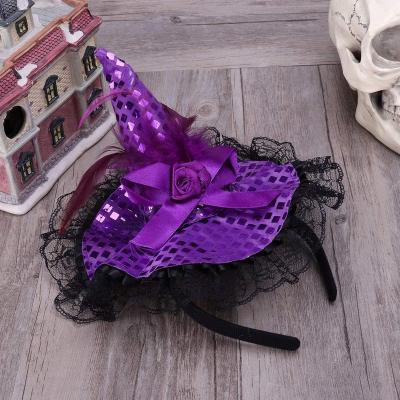 China Eco-friendly Hot Sale Halloween Witch Hat Headband Costume Props Halloween Party Supplies for sale