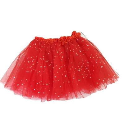 China Polyester girl tutu skirt 3 layers Tulle tutus for little dress ballet girls the Princess Ballet Dance Stars sequin tutu fluffy skirt for sale