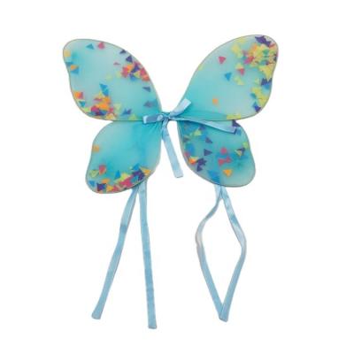 China Party Props Butterfly Fairy Wings Blue Dress For Girls Little Fairy Butterfly Wing Halloween Angel Wings Costume Accessories Royals for sale