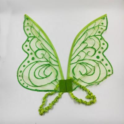 China Party Props Angel Wings Fairy Butterfly Fancy Outfit Girls Dress Up Costume Little Fairy Wings Set Glitter Green Butterfly Fairy Wings for sale