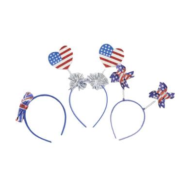 China Custom Eco-Friendly Independence Day Kids Girl's American Flag 4th of July Headband Headbands for sale