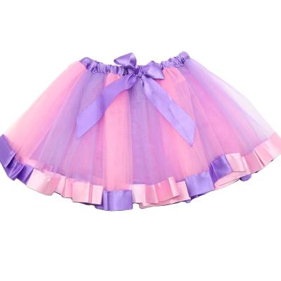 China Eco-Friendly Girls Rainbow Flower Tulle Skirt Toddler Tutu Girls Costume for sale