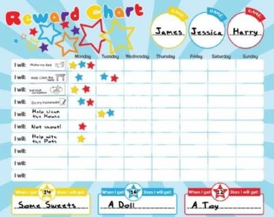 China Decorative STAR Reward Magnetic Behavior Chart for up to 3 children 16