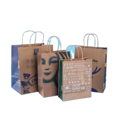 China Recycled Materials Wholesale Environmentally Friendly Paper Bags High Quality Takeout Gift Coffee Tea Milk Paper Bags With Best Brand for sale