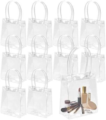 China Microwavable Clear PVC Gift Bags with Handles, Small Transparent Gift Envelope Bags, Clear Tote Bag for sale