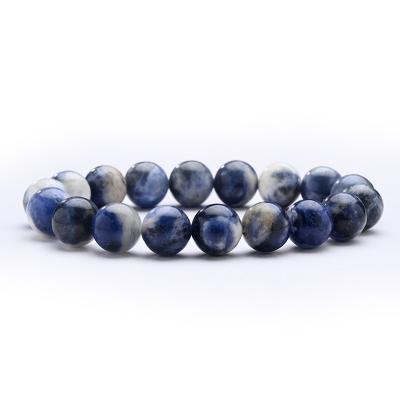 China CLASSIC Simple Natural Blue Pattern Bracelet Round Bead Couples Bracelet Manufacturer Wholesale for sale