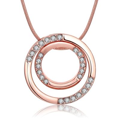 China New fashion women's jewelry creative wholesale alloy double circle temperament tide personality CLASSIC simple pendant necklace for sale