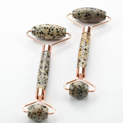 China Hot Selling High Quality Dalmatian Jasper Stone Natural Facial Roller Face Lift Wholesale Best for sale