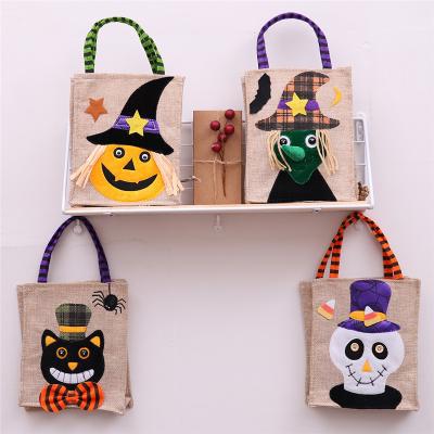 China Custom Halloween Candy Wine Handled Canvas Bag for sale