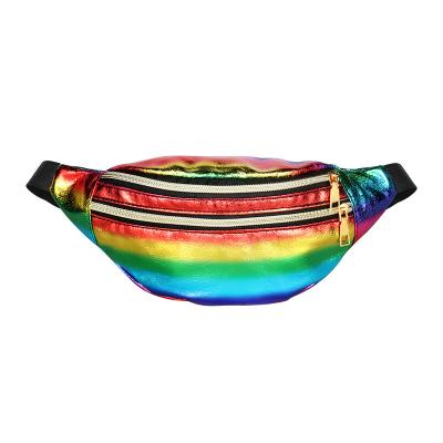 China Wear-Resistance Holographic Fanny Pack For Women Glossy Fanny Packs With Belt Fashion Adjustable Waist Bum Bag for sale