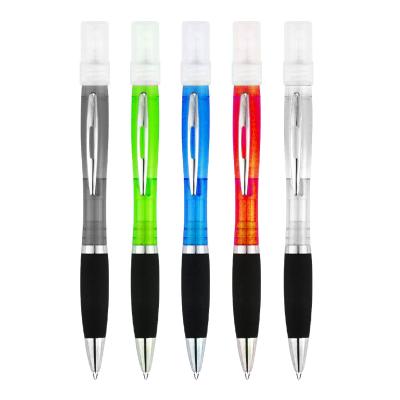 China High Quality Retractable Tip Pen Plastic Spray BallPen Hand Sanitizer Mini Portable Travel Perfume Bottle Disinfection and Sterilization Spray Ballpoint Pen 2021 for sale