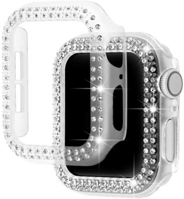 China Beautiful Diamond Bumper Protective Case Diamond For Apple Watch Case Watch PC Case Cover for sale