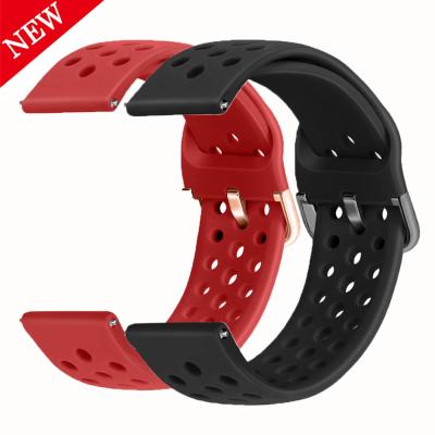 China New Design Waterproof Customizable High Quality Silicone Sport Watch Band Eco-friendly Strap For Samsung Gear S3 Huawei Watch for sale