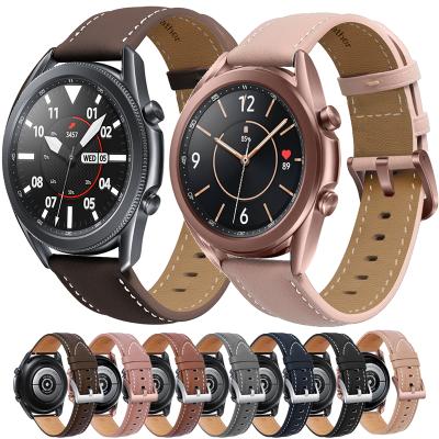 China Handsome 22 20mm Retro Leather Strap For Samsung Galaxy Watch 3 41 45mm 42mm Strap For Huawei Watch GT2 46mm for sale