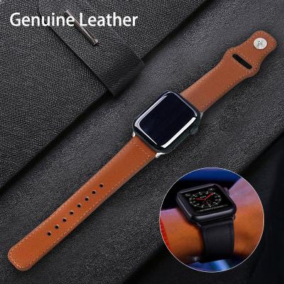 China Geekthink Trendy Fashion Watch Band Replacement Strap Genuine Leather Double Brown Leather Watch Band for sale