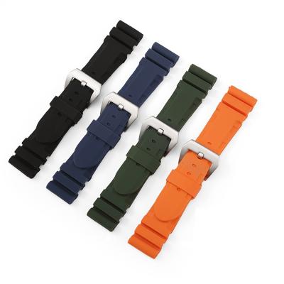 China Geekthink Fashionable High Quality 22mm 24mm Rubber Watch Band For Panerai For Panerai Silicone Watch Straps for sale