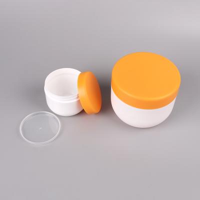 China Mini Matte Luxury Empty Personal Care OEM 100g 200g 300g 500g 600g 750g Double Wall Empty Cosmetic Jar With Gold Silver Cap for sale