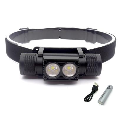 China Growing Emergency Camping XM-L2 LED Head Lamp High Power 1200 Lumens Headlamp USB Rechargeable LED Headlight for sale