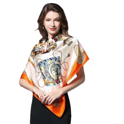 China Sets No Moq Digital Copy Custom Design Silk Scarf Custom Brand Design Hijab Bandana Digital Print 100% Silk Scarf Satin for sale