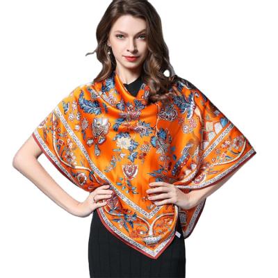 China Square Museum Souvenir Custom Design Customized Printing 100% Silk Digital Printing Silk Scarves for sale