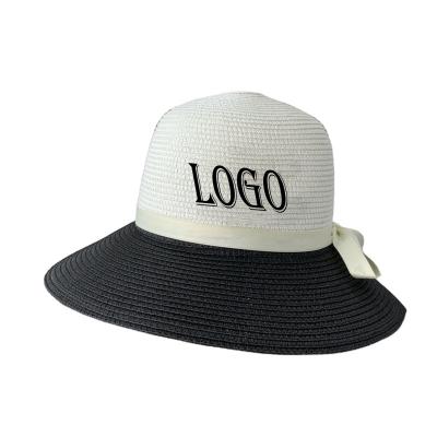 China 2022 New Retro Shade Fashion Designer Luxury Straw Hat Classic Custom LOGO Sun Hat for sale