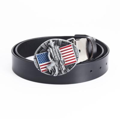 China 2022 Factory Direct Sales Fashion.Casual Leather Belt Personality New Fashion Flag Belt Popular Fashion Flag Belt for sale