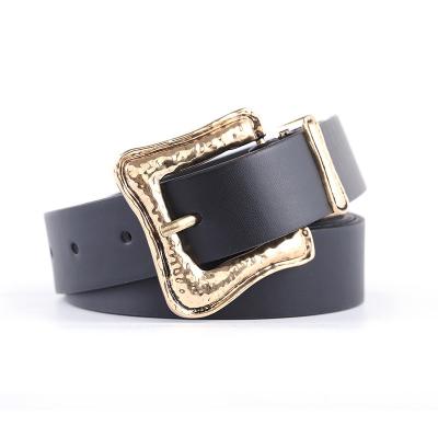 China Retro New 2022 Fashion Dress Belt Women's Retro Belt Women's Belt Black Gold Buckle Women's Belt Factory Wholesale for sale