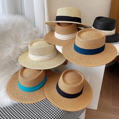 China Hot Picture Women Unisex Men Fashion Casual Fashion Bandit Hat Sun Straw Panama Jazz Hat Cowboy Fedora Summer Beach Hat for sale