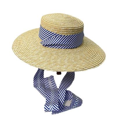 China Sunscreen 2022 summer big brim fashion beach hat vacation sun hat strap straw sunscreen shade straw hat for sale