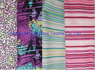 China Weft Cotton Poplin Elastic Stretch Fabric  Reactive Print  for Shirt and Dresses for sale