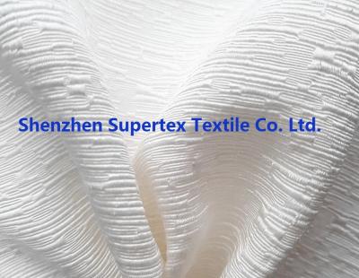 China Solid Dyed  Silk Cotton Rayon Jacquard Fabric For Shirts Dress Off White Color And Prints for sale