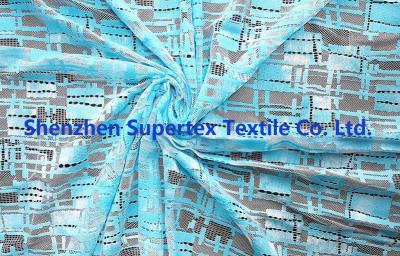 Chine Couleur de bleu de tissu de l'habillement de jacquard de coton de maille des femmes en nylon de dentelle à vendre