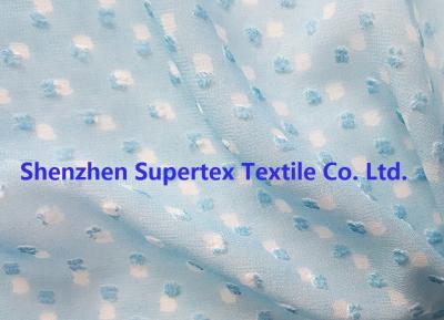 China De blauwe van de de Puntpolyester van de Kleurenggt Jacquard Zwitserse Chiffon 2400T 75D Te koop