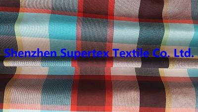 China Men’s Shirt Custom Nylon Fabric Yarn Dyed Poplin Red Check 95GSM 228T for sale