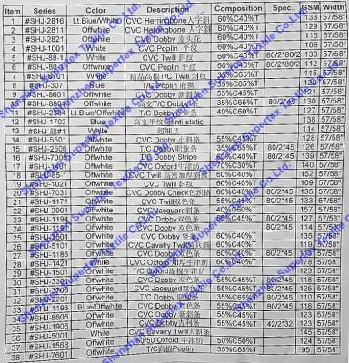 Китай Ткань Твилл ткани 100~160ГСМ 147КМ Т/К КВК рубашки равномерная поли продается