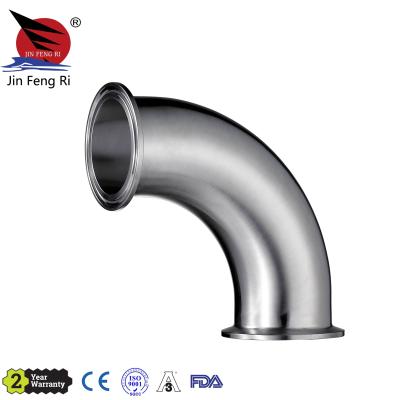 China 304 or 316L Sanitary Stainless Steel 304 316L 90 Degree Flange Pipe Fitting Elbow for sale