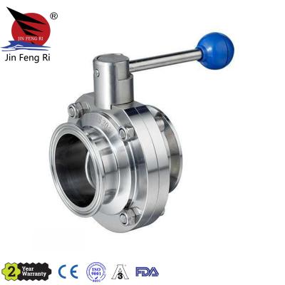 China Food and Pharmaceutical Sanitary Stainless Steel ISO 304 316L SMS DIN Flange Manual Butterfly Valve for sale