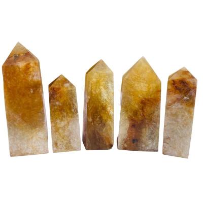 China Europe New Arrival Lithium Mica Point Natural golden Mica Tower Gemstone Point Healing for sale