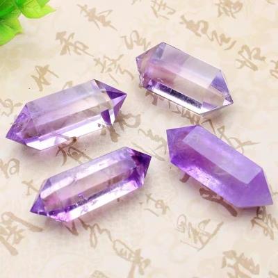 China Europe Wholesale  Mini Crystal Point Amethyst Crystal Wand Healing Citine Tower Double Terminated for sale