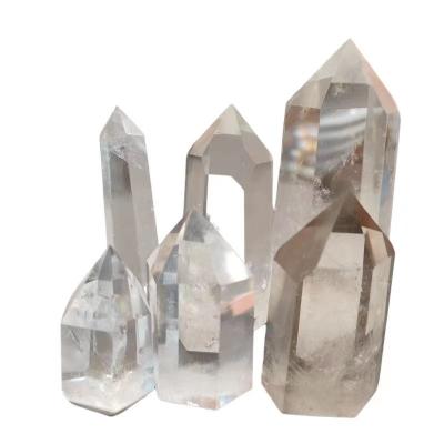 China Europe Wholesale Quartz Crystal Points Natural Crystal Tower Sale Clear Quartz Wand Point Home Dec for sale