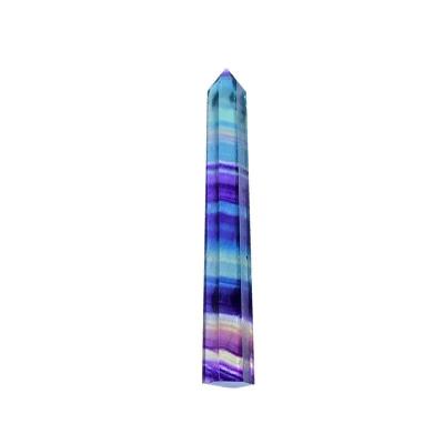 China Europe Amazing Multi Color Fluorite Tower  Rainbow Fluorite Point Crystal Stone Wand Point Gift for sale