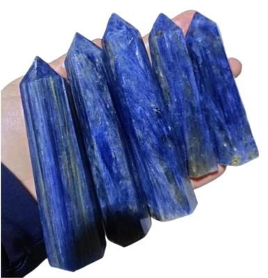 China Europe Wholesale Natural Stone Blue Kyanite Crystal Points Wand Tower for Home Decoration for sale