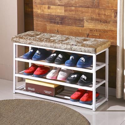 China Modern 3 Layers Shoe Rack Utility Shoe Fit Chair Stool for sale